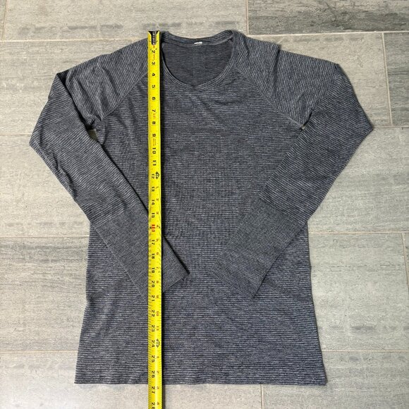 Lululemon Striped Swiftly Tech 2.0 Long Sleeve Shirt Gray Blue Size 8 - Picture 8 of 8